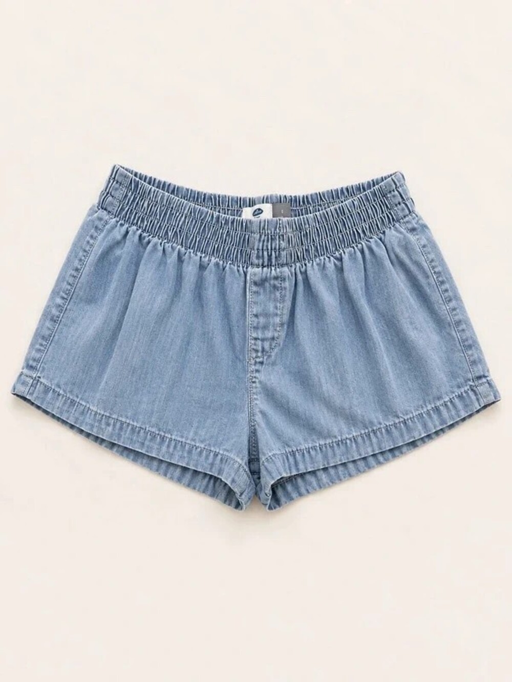 Old Navy Light Wash Chambray Shorts Small Elastic Waist